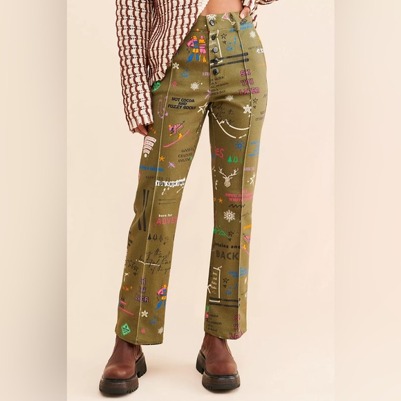 Free People Pants - Free People Vilagallo Naomi Apres Ski Novelty Pants Size 6